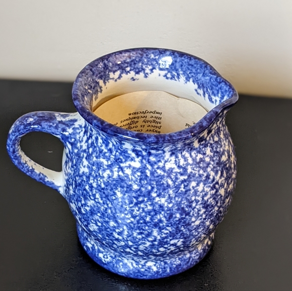 NWOB Molly Dallas Spatterware Handle Creamer Pitcher - Picture 2 of 3